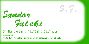 sandor fuleki business card