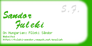 sandor fuleki business card